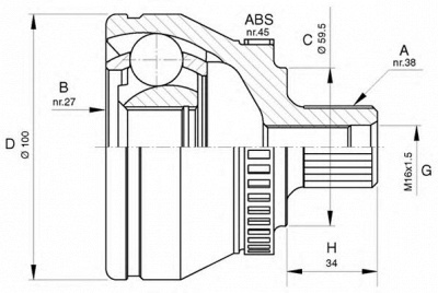 OPEN PARTS cvj562110 -  Шарнирный комплект, приводной вал
